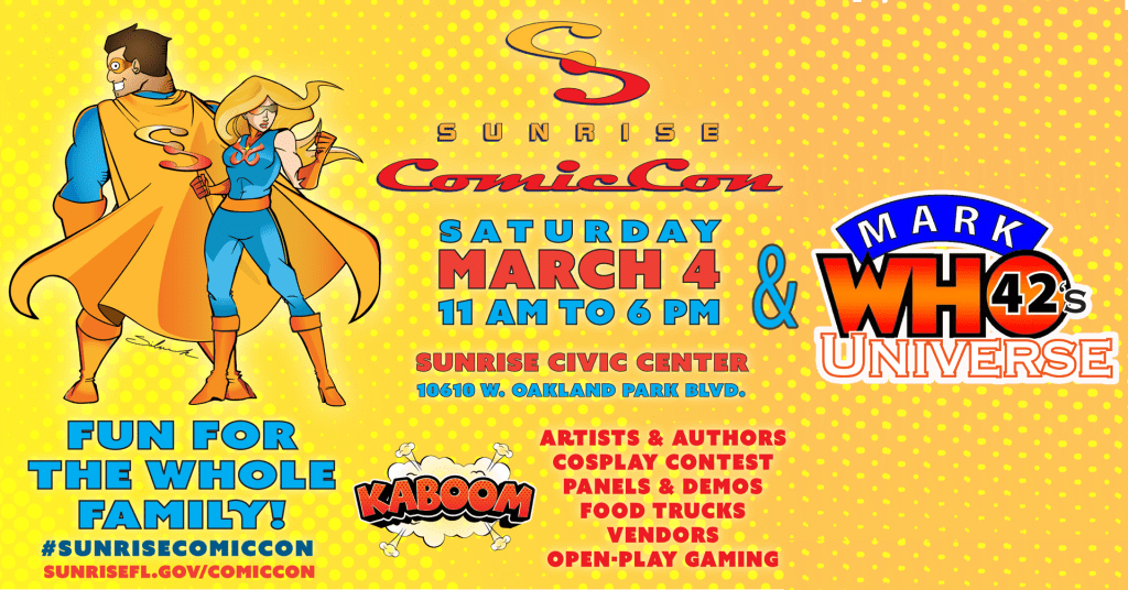 MarkWHO42 at Sunrise Comic Con 2023 on March 4th, 2023 at the Sunrise Civic Center ( 10610 W Oakland Park Boulevard) in South Florida